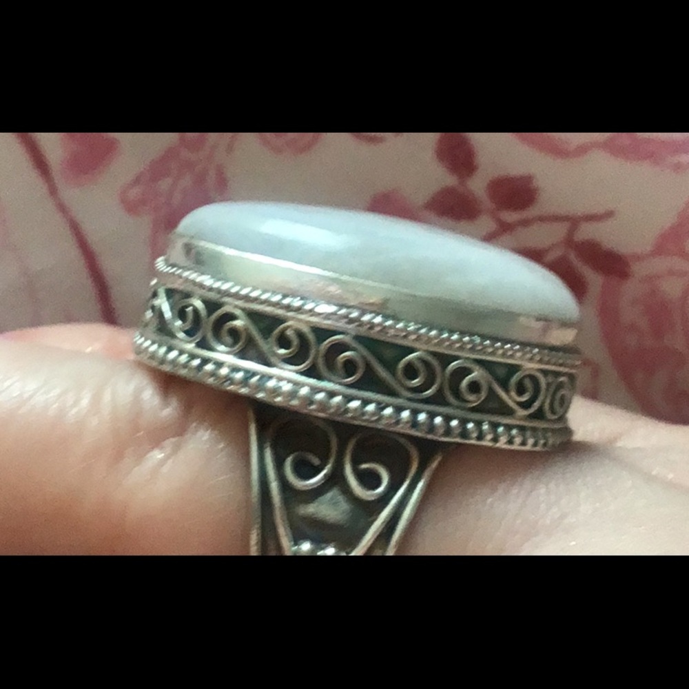 Rainbow Moonstone Oval Statement Ring In Iridesce… - image 3